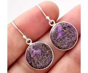 Natural Purpurite - South Africa Earrings SDE48880 E-1001, 15x15 mm