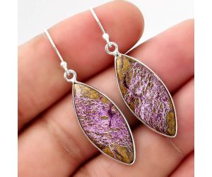 Natural Purpurite - South Africa Earrings SDE48925 E-1001, 11x27 mm