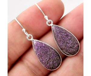 Natural Purpurite - South Africa Earrings SDE48938 E-1001, 10x20 mm