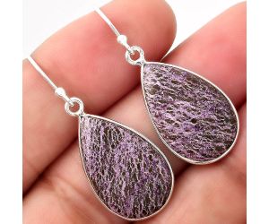 Natural Purpurite - South Africa Earrings SDE49417 E-1001, 14x21 mm