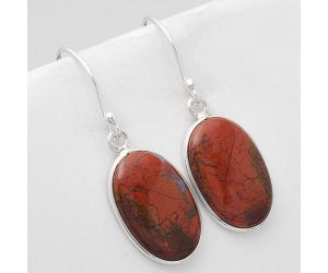 Natural Red Moss Agate Earrings SDE49524 E-1001, 12x18 mm