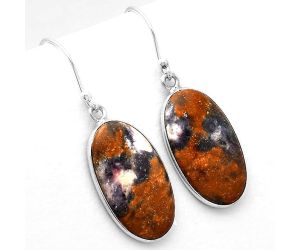 Natural Indian Blanket Jasper Earrings SDE50284 E-1001, 12x22 mm