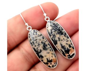 Natural Russian Honey Dendrite Opal Earrings SDE50422 E-1001, 11x30 mm