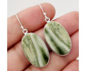 Natural Serpentine Earrings SDE50427 E-1001, 15x25 mm