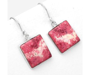 Natural Pink Thulite - Norway Earrings SDE50551 E-1001, 15x15 mm