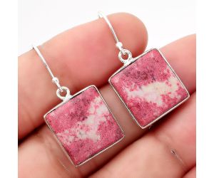 Natural Pink Thulite - Norway Earrings SDE50551 E-1001, 15x15 mm