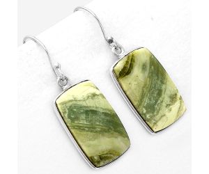 Natural Serpentine Earrings SDE50576 E-1001, 13x21 mm