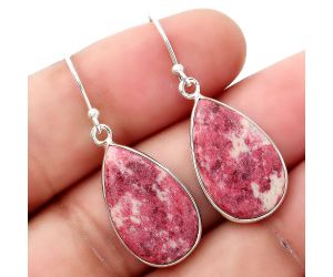 Natural Pink Thulite - Norway Earrings SDE50599 E-1001, 13x20 mm