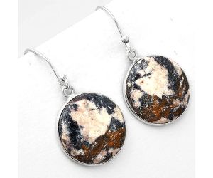 Natural Indian Blanket Jasper Earrings SDE50603 E-1001, 18x18 mm