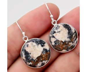 Natural Indian Blanket Jasper Earrings SDE50603 E-1001, 18x18 mm