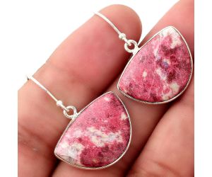 Natural Pink Thulite - Norway Earrings SDE50644 E-1001, 16x22 mm