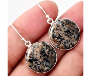 Natural Russian Honey Dendrite Opal Earrings SDE50651 E-1001, 17x17 mm