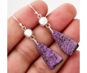 Natural Purpurite - South Africa Earrings SDE50754 E-1031, 11x24 mm