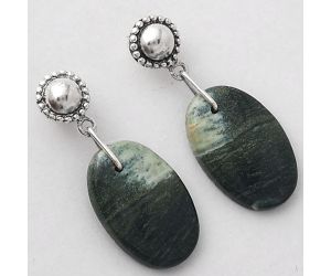 Natural Larsonite Jasper Earrings SDE50779 E-1227, 12x18 mm