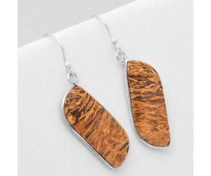 Natural Coquina Fossil Jasper - India Earrings SDE50817 E-1001, 10x24 mm