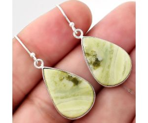 Natural Serpentine Earrings SDE50853 E-1001, 14x21 mm