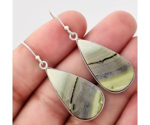 Natural Serpentine Earrings SDE50876 E-1001, 15x28 mm