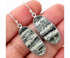 Natural Chrysotile Earrings SDE51035 E-1001, 13x27 mm