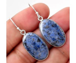 Natural Dumortierite Quartz Earrings SDE51052 E-1001, 13x22 mm