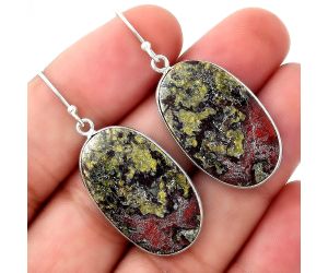 Dragon Blood Stone - South Africa Earrings SDE51074 E-1001, 17x28 mm