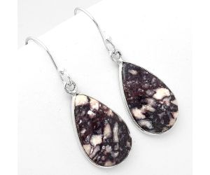 Natural Indian Blanket Jasper Earrings SDE51496 E-1001, 12x20 mm