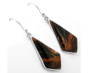 Natural Turkish Rainforest Chrysocolla Earrings SDE51504 E-1001, 13x19 mm