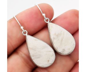 Natural White Scolecite Earrings SDE51944 E-1001, 15x24 mm