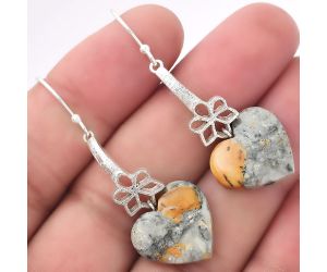 Valentine Gift Heart Maligano Jasper - Indonesia Earrings SDE52553 E-1205, 16x17 mm