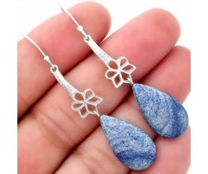 Natural Dumortierite Quartz Earrings SDE52587 E-1205, 12x21 mm