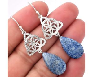 Natural Dumortierite Quartz Earrings SDE52624 E-1108, 11x20 mm