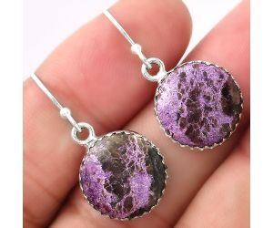 Natural Purpurite - South Africa Earrings SDE52722 E-1113, 14x14 mm