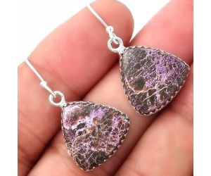 Natural Purpurite - South Africa Earrings SDE52766 E-1113, 16x16 mm