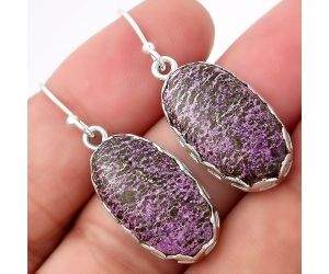 Natural Purpurite - South Africa Earrings SDE52848 E-1113, 12x21 mm