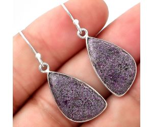 Natural Purpurite - South Africa Earrings SDE53070 E-1001, 12x21 mm