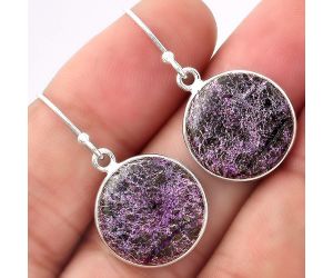 Natural Purpurite - South Africa Earrings SDE53139 E-1001, 16x16 mm