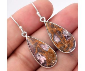 Natural Indian Blanket Jasper Earrings SDE53227 E-1001, 12x24 mm