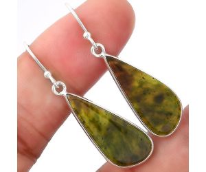 Natural Chrome Chalcedony Earrings SDE53361 E-1001, 11x24 mm