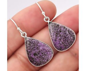 Natural Purpurite - South Africa Earrings SDE53444 E-1001, 14x19 mm