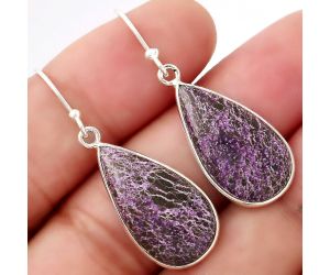 Natural Purpurite - South Africa Earrings SDE53445 E-1001, 12x22 mm