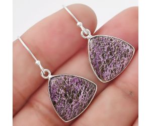 Natural Purpurite - South Africa Earrings SDE53497 E-1001, 15x15 mm