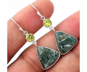 Natural Larsonite Jasper & Peridot Earrings SDE53527 E-1002, 13x14 mm