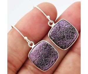 Natural Purpurite - South Africa Earrings SDE54656 E-1001, 15x15 mm