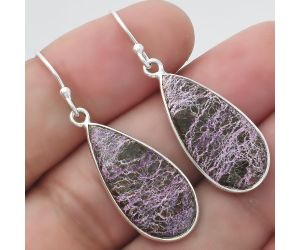 Natural Purpurite - South Africa Earrings SDE54740 E-1001, 12x24 mm