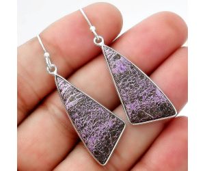 Natural Purpurite - South Africa Earrings SDE54889 E-1001, 14x31 mm