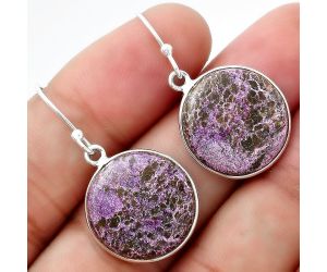 Natural Purpurite - South Africa Earrings SDE54928 E-1001, 17x17 mm