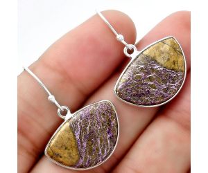 Natural Purpurite - South Africa Earrings SDE54953 E-1001, 15x21 mm