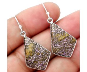 Natural Purpurite - South Africa Earrings SDE55020 E-1001, 15x22 mm