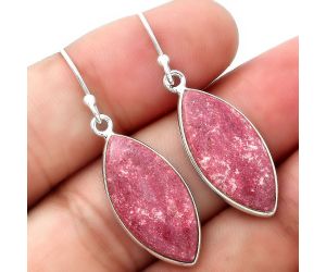 Natural Pink Thulite - Norway Earrings SDE55024 E-1001, 11x23 mm