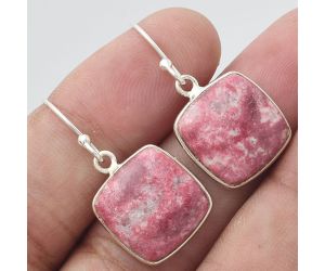 Natural Pink Thulite - Norway Earrings SDE55075 E-1001, 14x14 mm