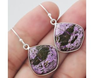 Natural Purpurite - South Africa Earrings SDE55076 E-1001, 18x18 mm